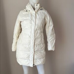 Lands' End Women's Cream Puffer Jacket